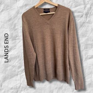{Lands End} WOOL V-Neck Sweater